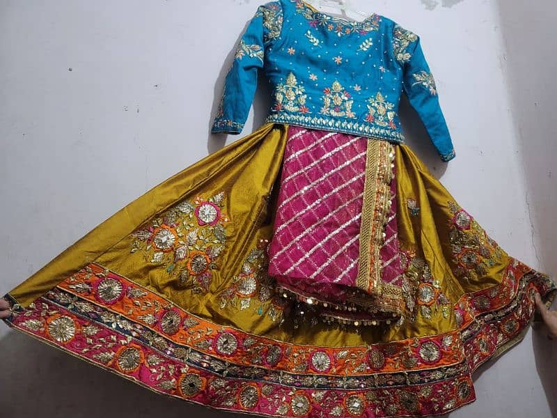 Bridal Mehndi lehnga dress fresh for sale 5