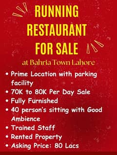 running restaurant for sale