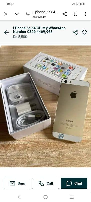 I phone 5s 64 GB my WhatsApp number 0309,4469,968 0