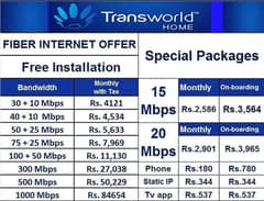 Transworld Fiber Optic Internet Connection