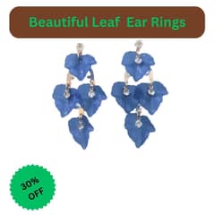 Blue colored leaf earings