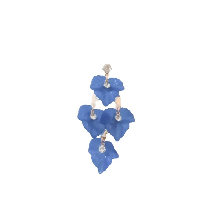 Blue colored leaf earings 4