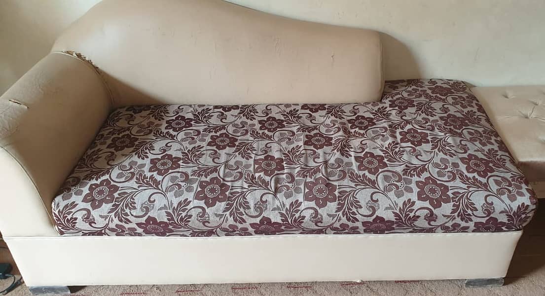 2 Seater Sofa In Good Condition in Cream Color 0