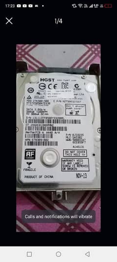 500 GB HP SATA hard drive 3.0 mbs