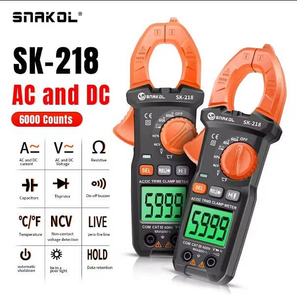 Imported Professional Digital Clamp Meter AC/DC 600 Amps 2