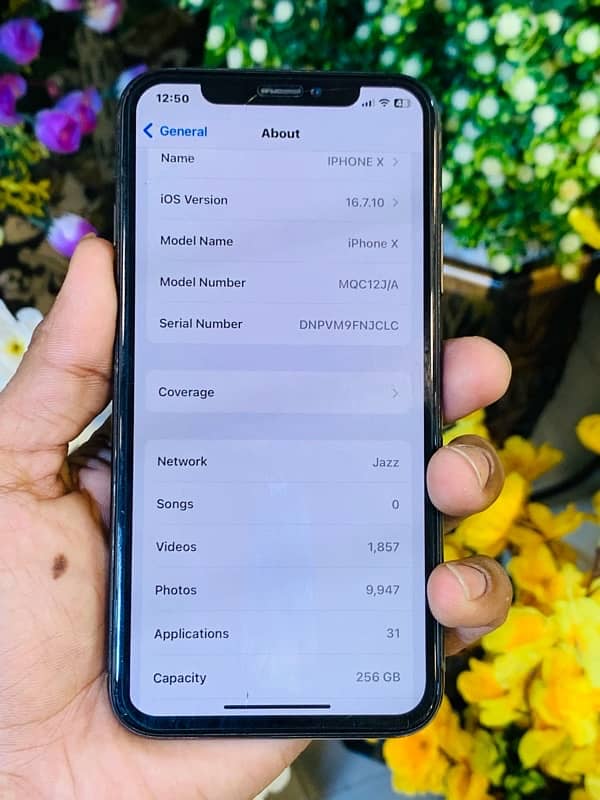 IPHONE X 256GB / PTA APP / black colour 6