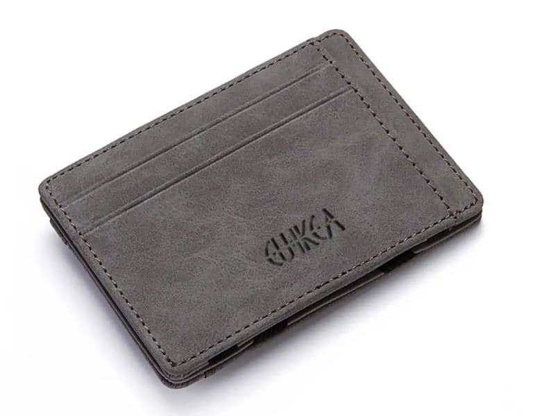 Men's wallet, Magic Wallet fresh Import , Grey color 5