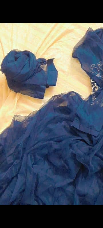 Blue Long maxi with dupatta 2