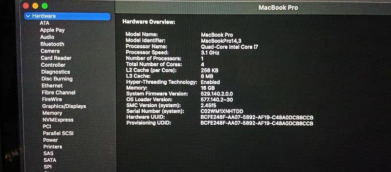 MacBook Pro 2017 16GB 512GB 15Inch 5