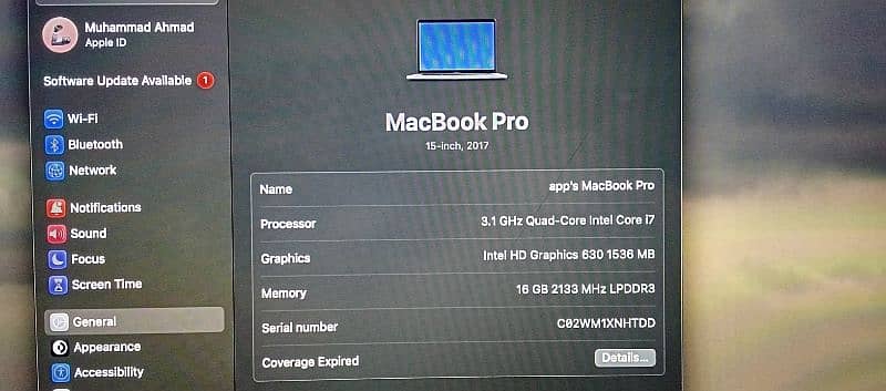 MacBook Pro 2017 16GB 512GB 15Inch 6