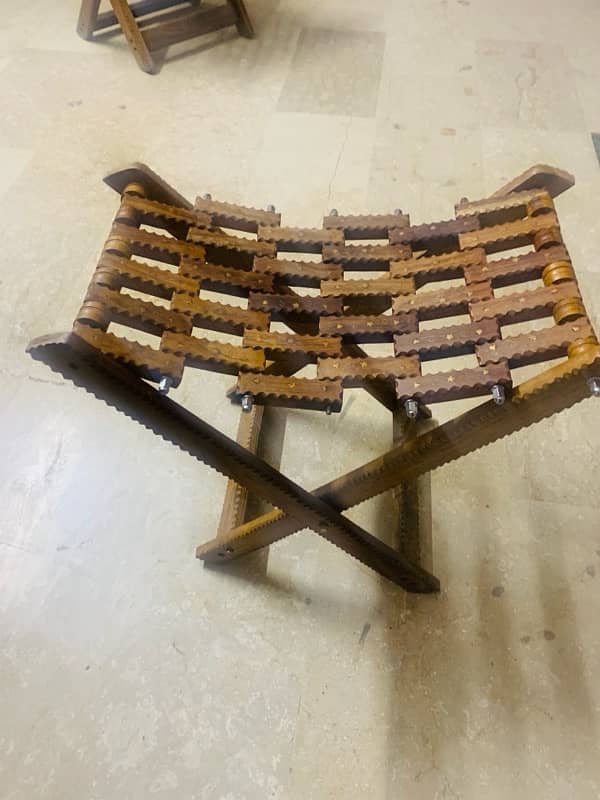 hand made wooden chair and stool for sale 3