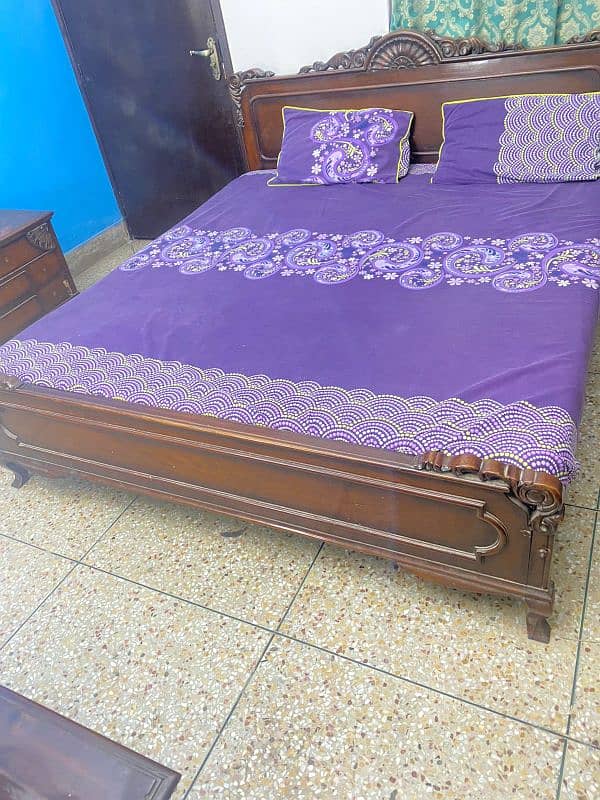 Bed with Side Table and Dressing 2