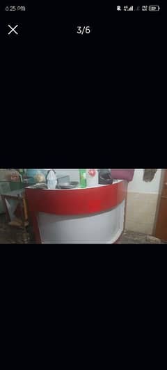 cash Counter for sale. 4 feet high and round D shape