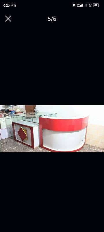 cash Counter for sale. 4 feet high and round D shape 1