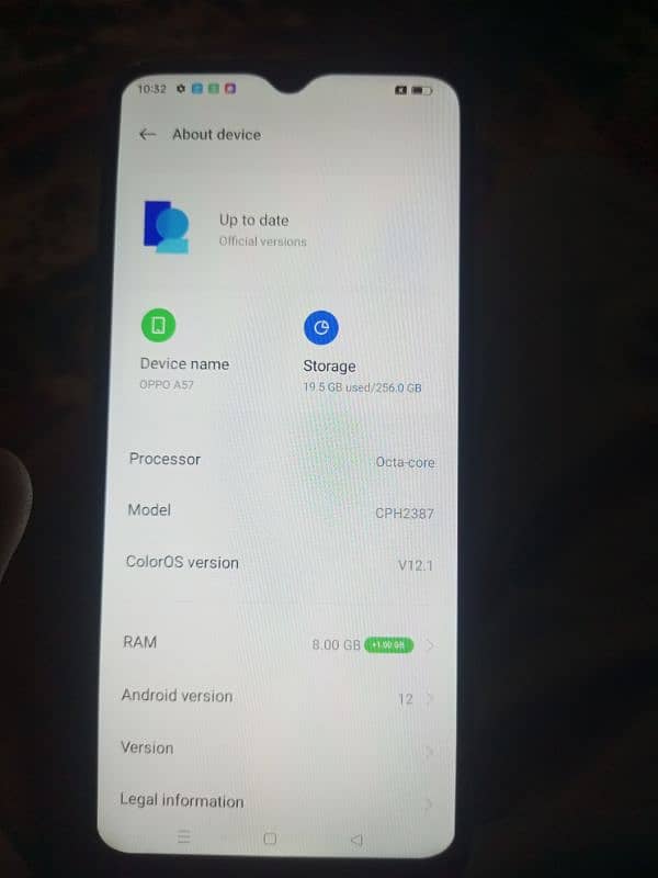 Oppo A57 2023  8+4/256 Lush Condition With Box & Charger 6