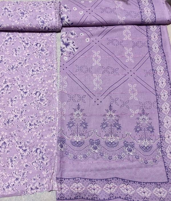 Dhanak Lakhani All Over Print Velevt Shawl 3 Pc Suit 0