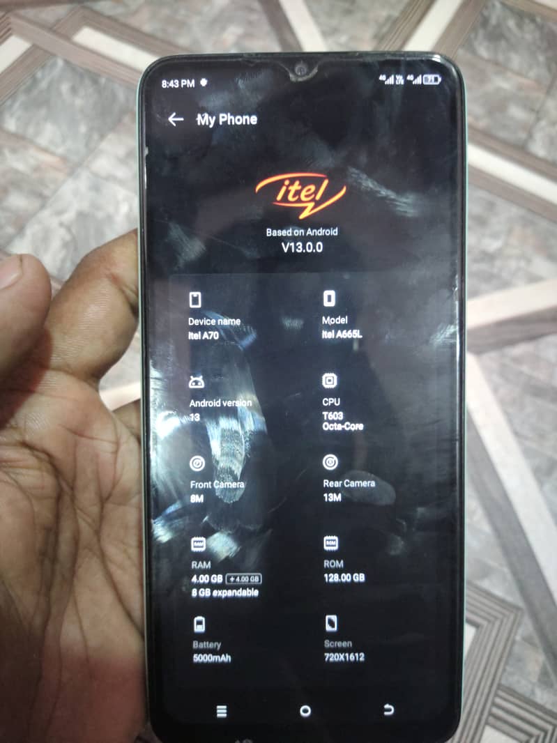 Itel A70 4+4/128 gb 6.6" inch display 0