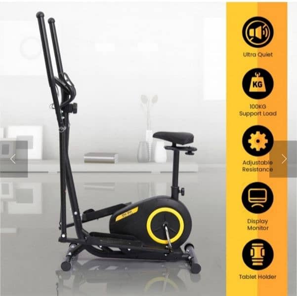 Elliptical Air bike Exercise Cycle Cross Trainer Gym Fitness Machine 0