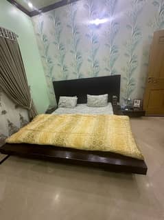 bed with side tables