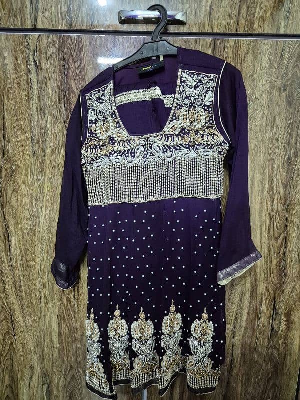 3 piece fancy shirt with sharara 0