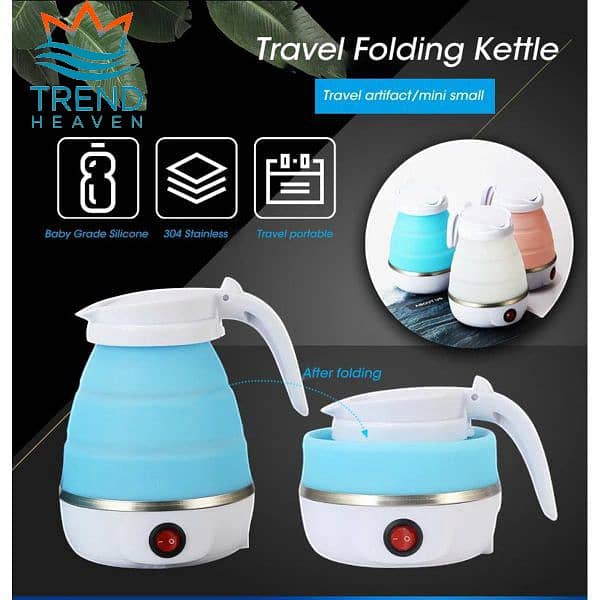 Foldable and Portable Electric Teapot Water Heater - 600ml 3