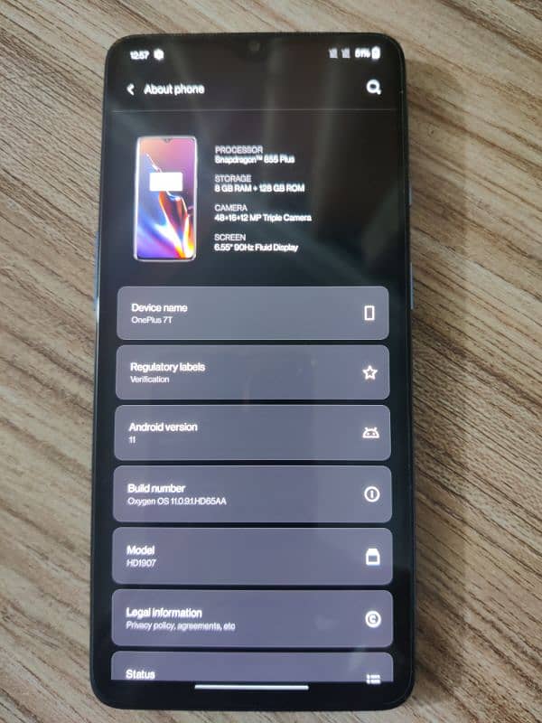 OnePlus 7t 8/128gb Dual sim pta approved 1