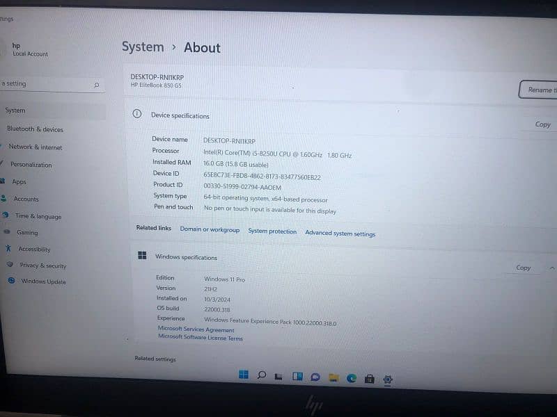 HP 850 G5 i5-8th 16GB RAM 512GB SSD 3