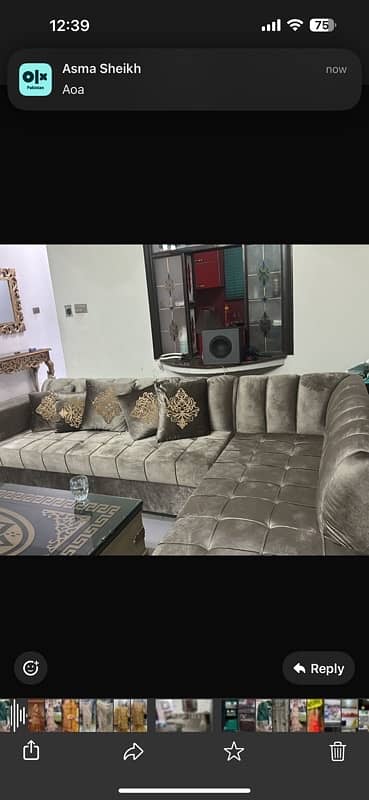 sara saman on sale king size bed & side tables and 2 sets corner sofas 2