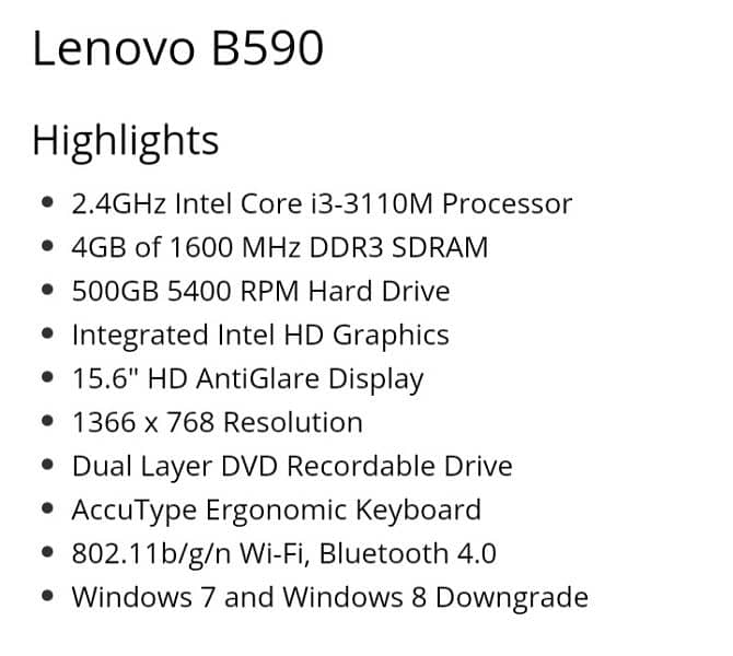 LENOVO B590 LAPTOP FOR SALE 6