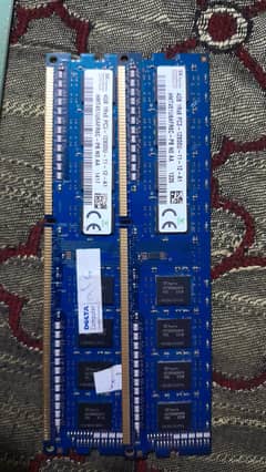 SKhynix TWO 4GB RAM Pair total 8GB Ram PC3 DDR3 12800U