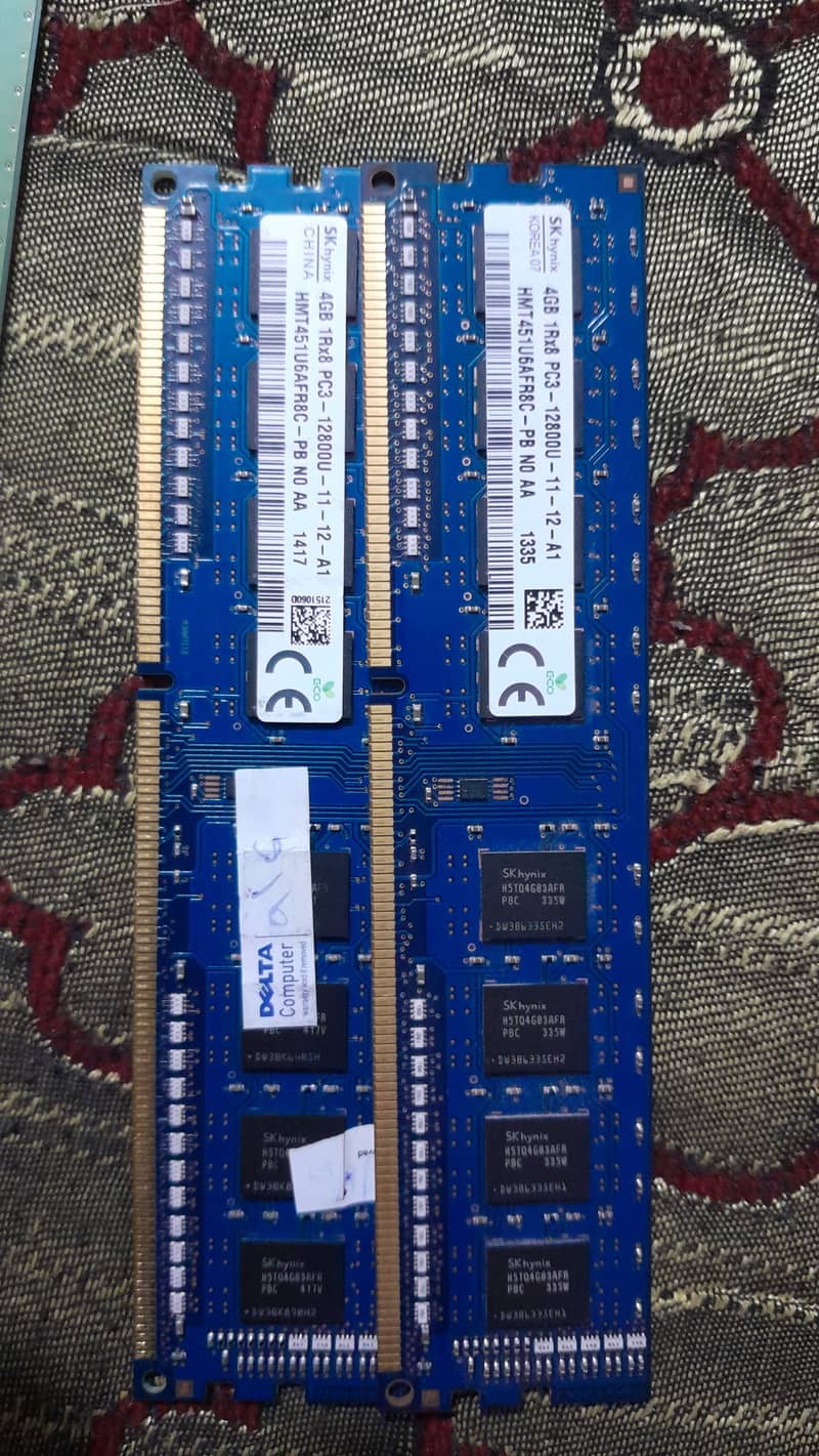 SKhynix TWO 4GB RAM Pair total 8GB Ram PC3 DDR3 12800U 0