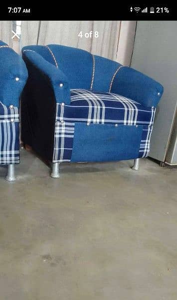 check print blue colour sofa set for sale(03323609443) 0