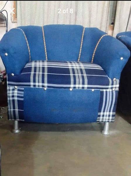 check print blue colour sofa set for sale(03323609443) 1