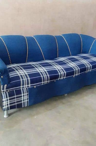 check print blue colour sofa set for sale(03323609443) 2