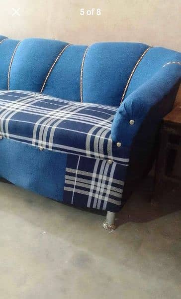 check print blue colour sofa set for sale(03323609443) 4