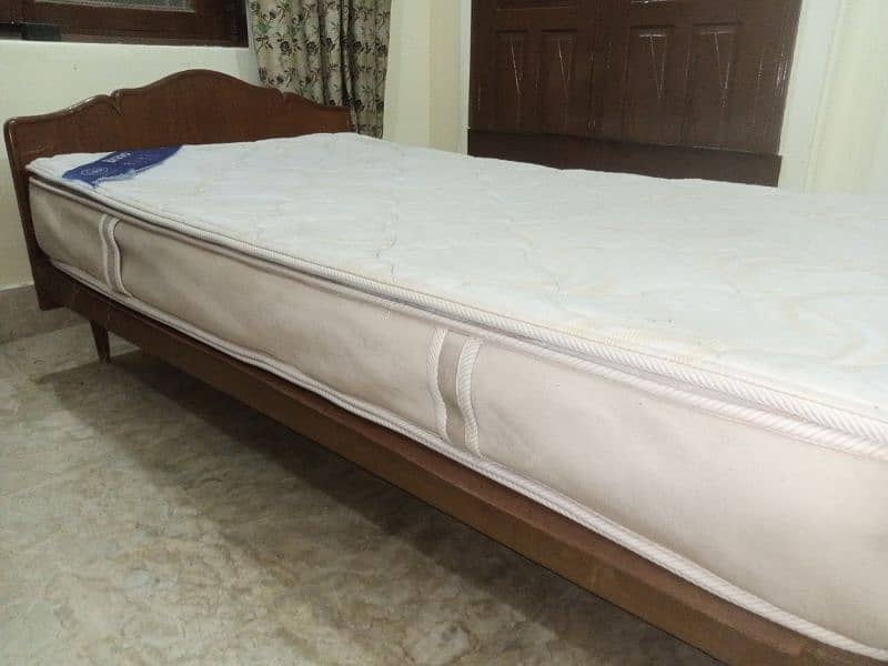 Shisham wood single bed with matress 1