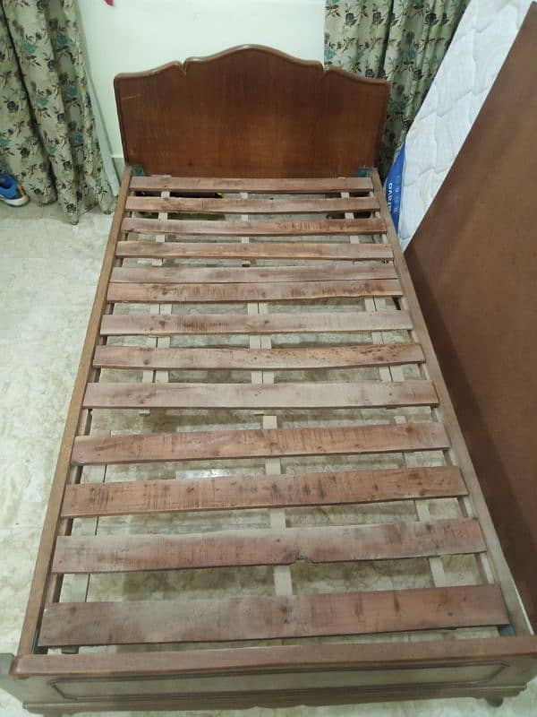 Shisham wood single bed with matress 4