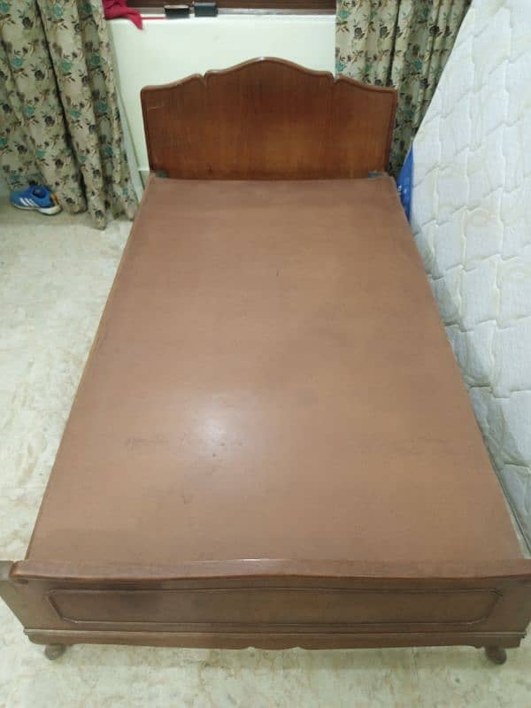 Shisham wood single bed with matress 6