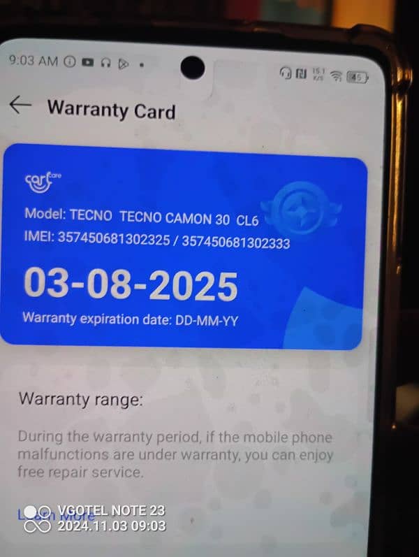 Brand New TECNO Camon 30 with original  charger ALMOST FULL WARRANTY 18