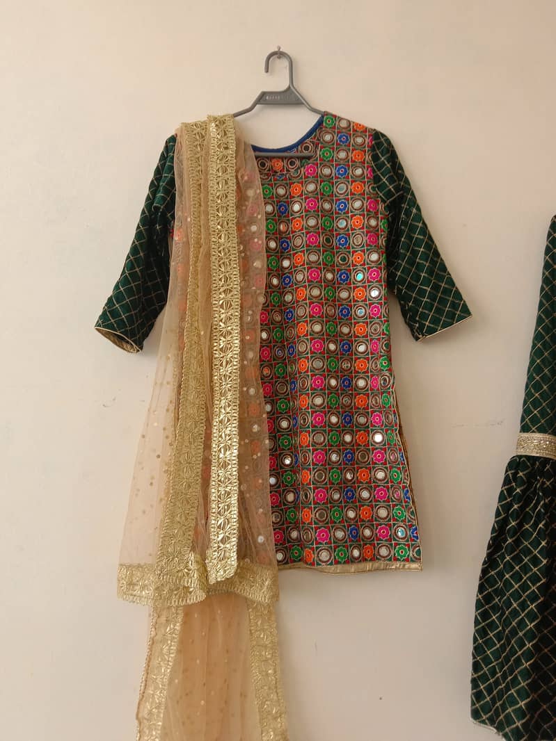 Mirror work sharara and kurti 1