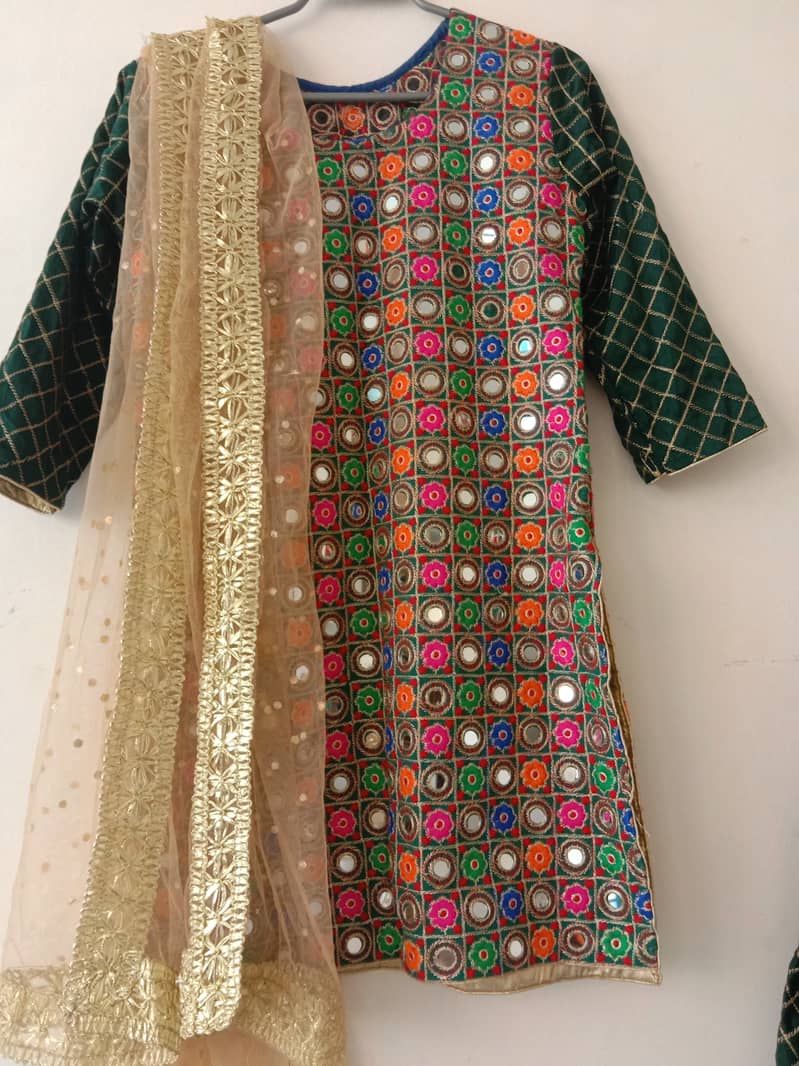 Mirror work sharara and kurti 2