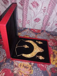 Irani Gold plated necklace haar set earings kanty tika jewellery