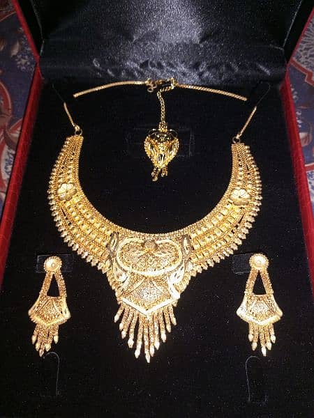 Irani Gold plated necklace haar set earings kanty tika jewellery 2