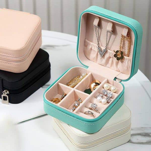 Jewelry Storage Box Leather Jewelry Stand Earrings Ring Box Cosmetics 0