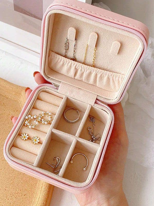 Jewelry Storage Box Leather Jewelry Stand Earrings Ring Box Cosmetics 5