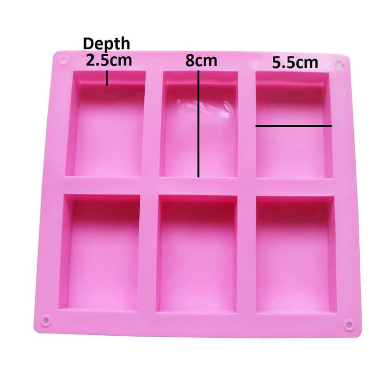 Rectangle Shape Soap And Baking Mold 6 Cavity 0