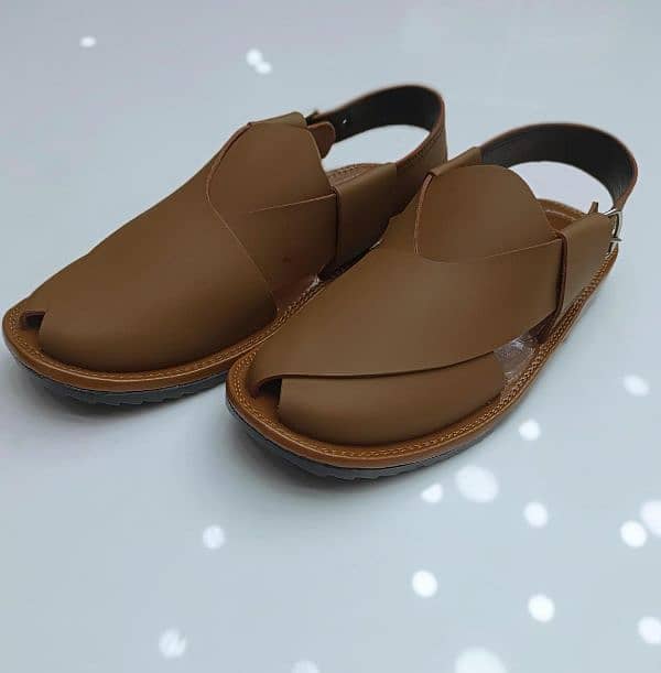 men's leather plain Peshawar chappal 4