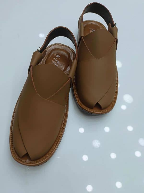 men's leather plain Peshawar chappal 7