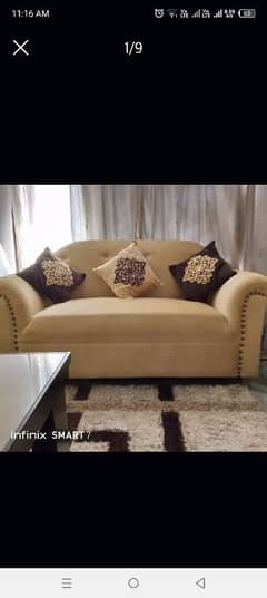 7 seater sofa with 3 tables' set