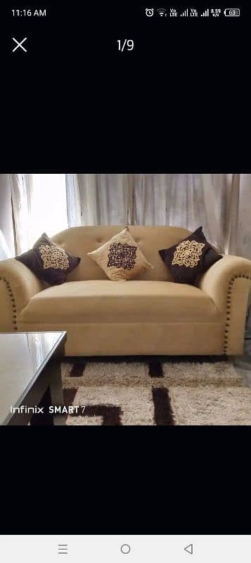 7 seater sofa with 3 tables 0